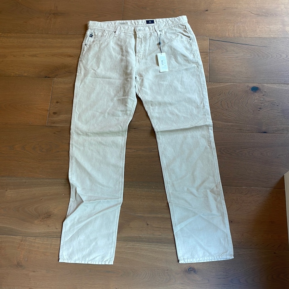 brand new beige ag jeans with tags. size 36